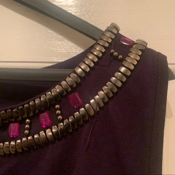 Purple Bejewled Flare Tail Dress - Picture 16 of 16